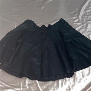 Leather black skirt